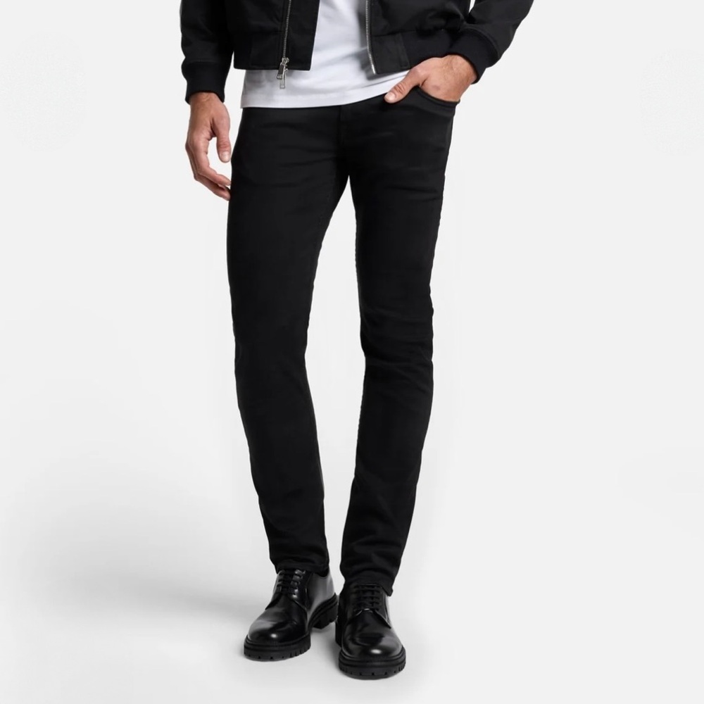 7 FOR ALL MANKIND Paxtyn Black Skinny Jeans 31 Indie Sleaze Grunge Luxe Tailored